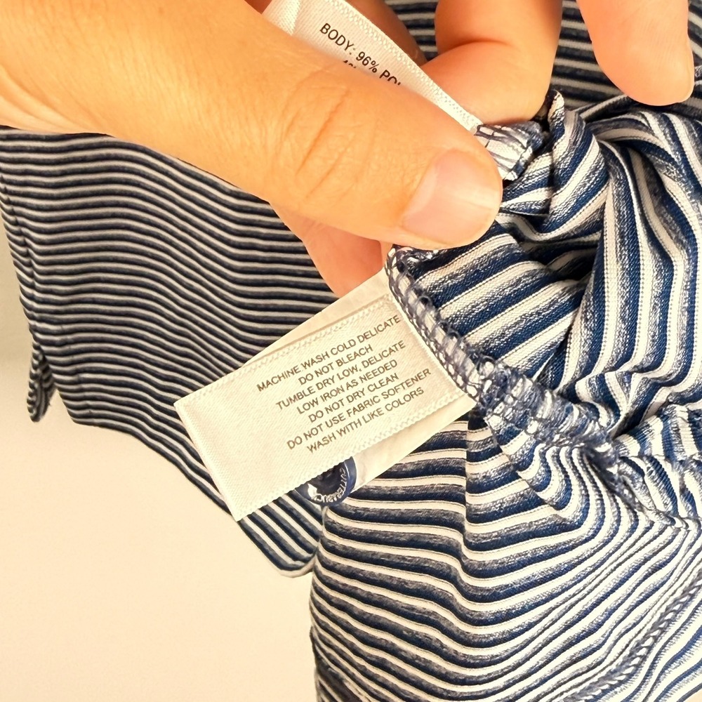 Cutter & Buck Mens Blue White Striped Polo Shirt Small Canadian Malartic - Picture 5 of 12